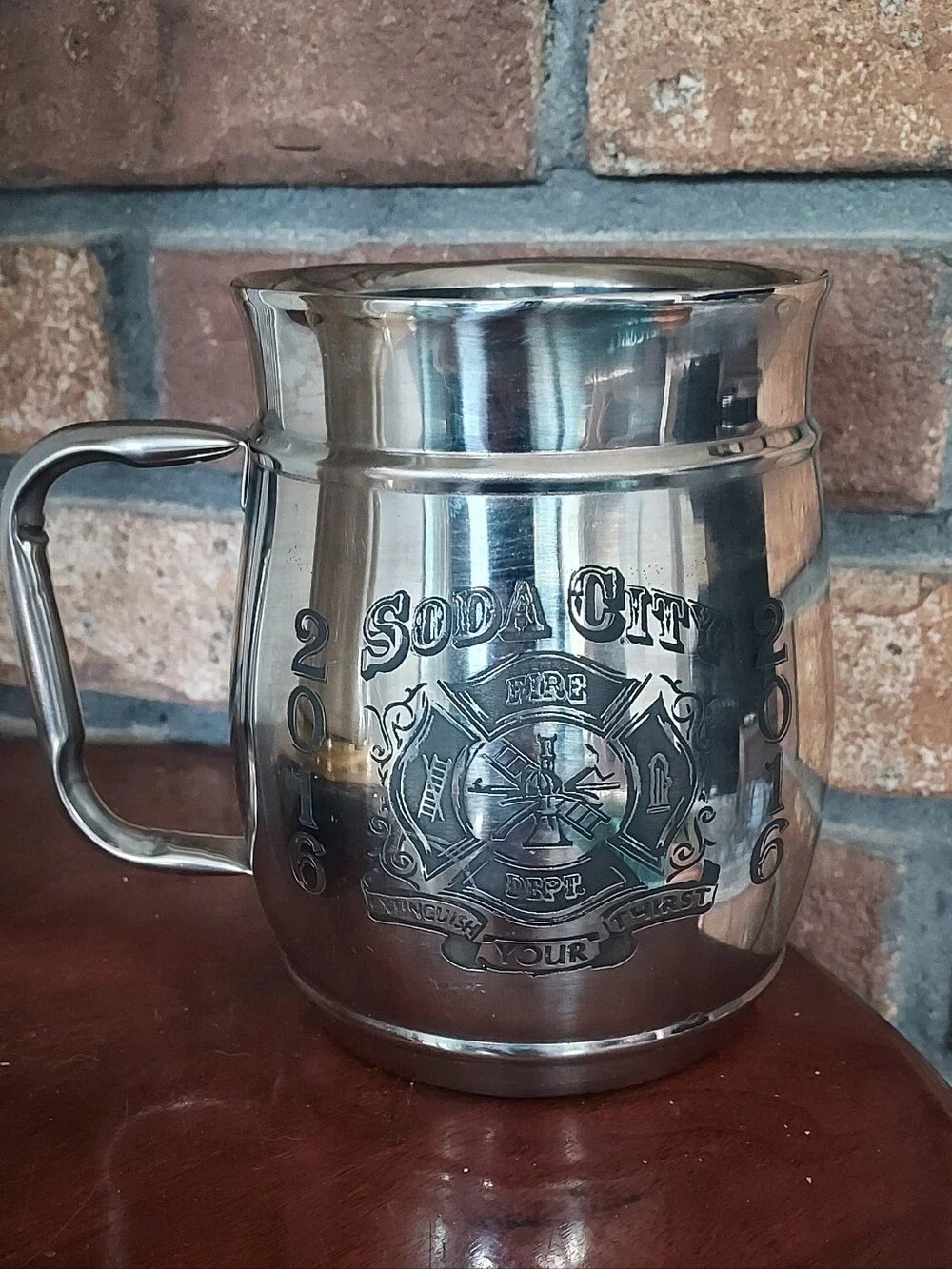 Soda City Columbia SC 2016 Metal Stein Fire Dept Extinguish Thirst Tankard